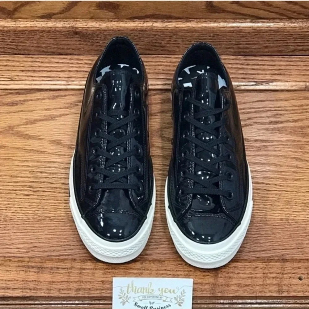 Converse Chuck 70 Ox Black Patent Leather Low Top Sneakers Size Womens 9